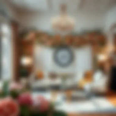 An elegant living space adorned with artificial flower swags, seamlessly blending decor elements.