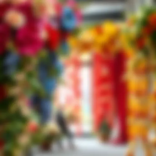 A stunning arrangement of vibrant artificial flower swags showcasing diverse design styles.