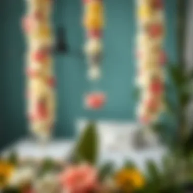 DIY project showcasing the creative process of making personalized artificial flower swags.