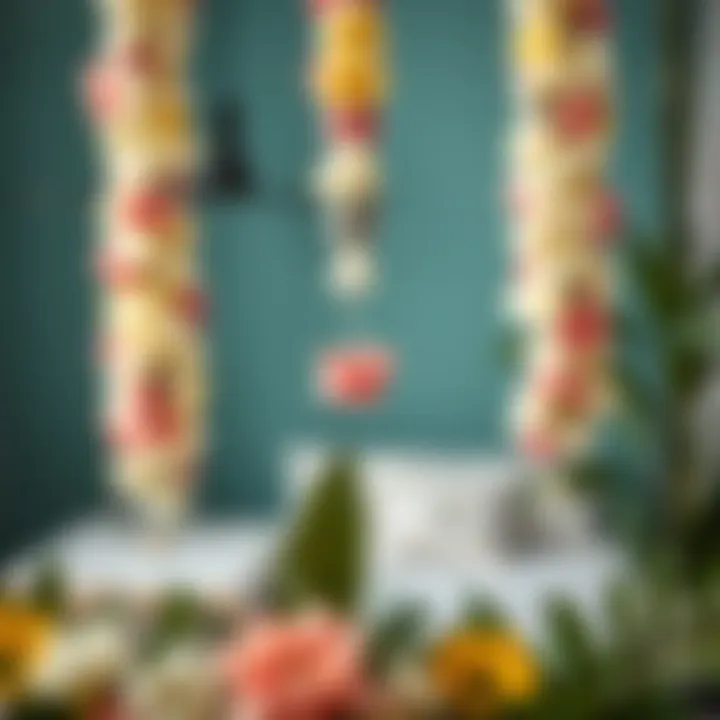 DIY project showcasing the creative process of making personalized artificial flower swags.