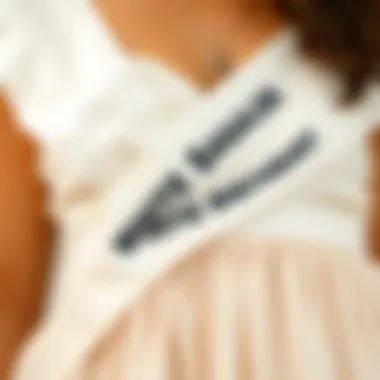 Customizable white birthday sash showcasing various fabric options.