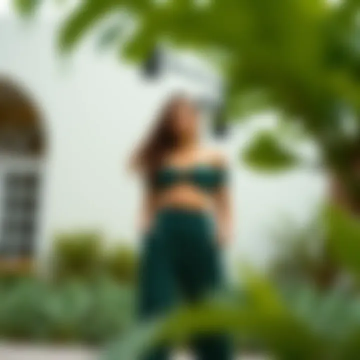 Versatile styling options for two-piece off-the-shoulder pants sets in different settings