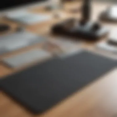 Close-up of various materials used in aesthetic desk mats