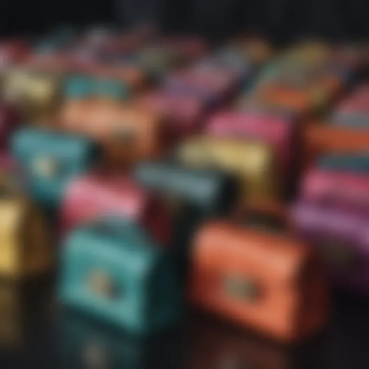 Colorful assortment of small bags for jewelry storage