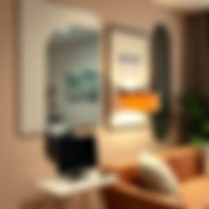 Step-by-step installation process of 3D acrylic mirror stickers on a wall