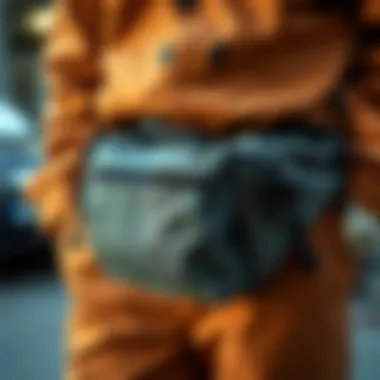 Close-up of high-quality materials used in bum bags