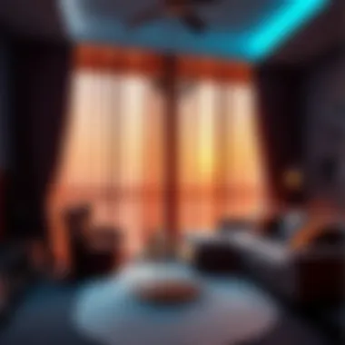 Luxurious gaming curtains in a modern setup