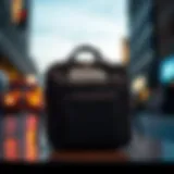 Stylish multiple compartment laptop bag showcasing various organizational features