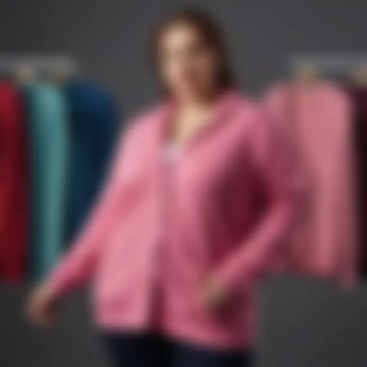 A collection of diverse plus size fleece cardigans in various colors