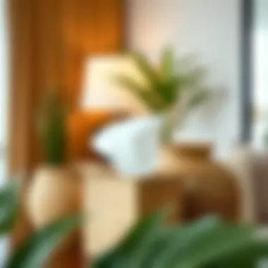 Rattan tissue holders arranged in a stylish interior setting