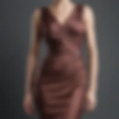 Elegant scrunch waist dress showcased on a mannequin