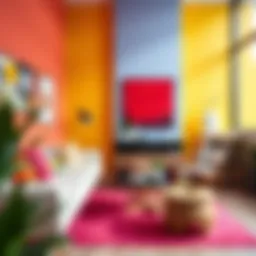 Colorful solid contact paper in a modern home setting