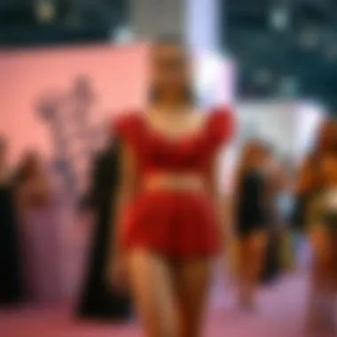 Cultural representation of the 2 piece ruffle short set in a fashion event