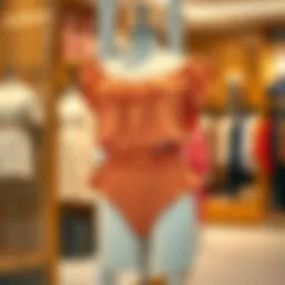 Fashionable 2 piece ruffle short set displayed on a mannequin