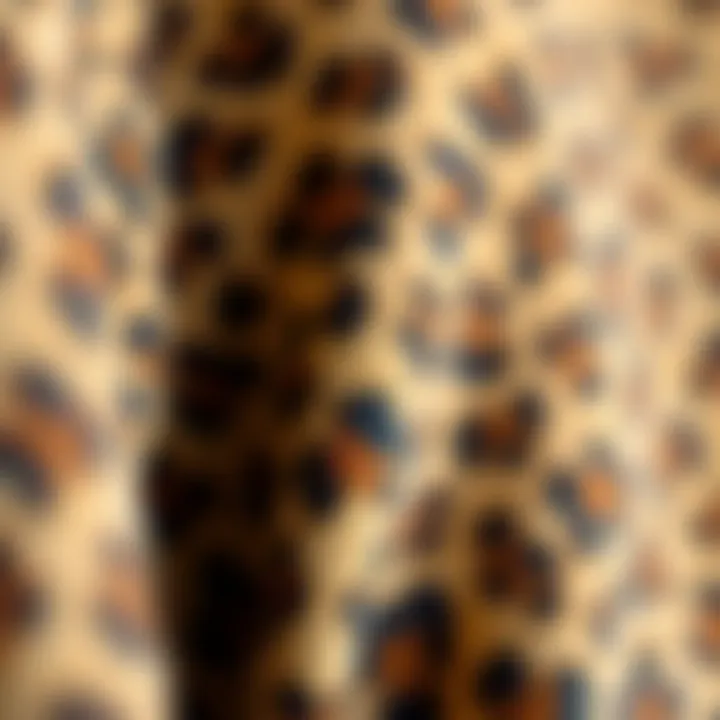 Close-up of cheetah print fabric showcasing texture