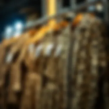 Stylish display of women's cheetah pajamas on a clothing rack