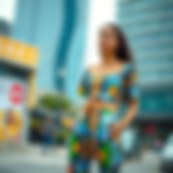 Chic two-piece pants outfit showcasing vibrant patterns