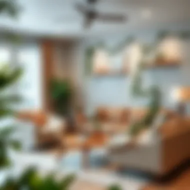 Cozy Living Room with Fake Vines Cozy living room featuring fake vines entwined around furniture