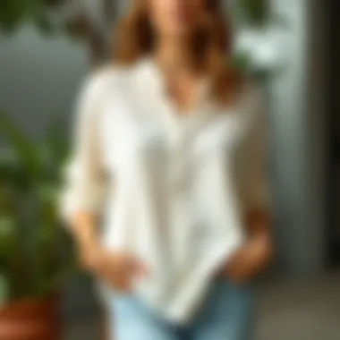 Casual cotton blouse styled for daytime wear