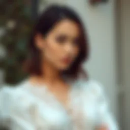 Elegant blouse with intricate lace detailing