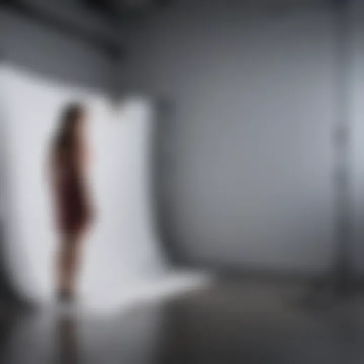 Capturing Moments with a Backdrop Stand A professional photographer using a backdrop stand in a studio setting