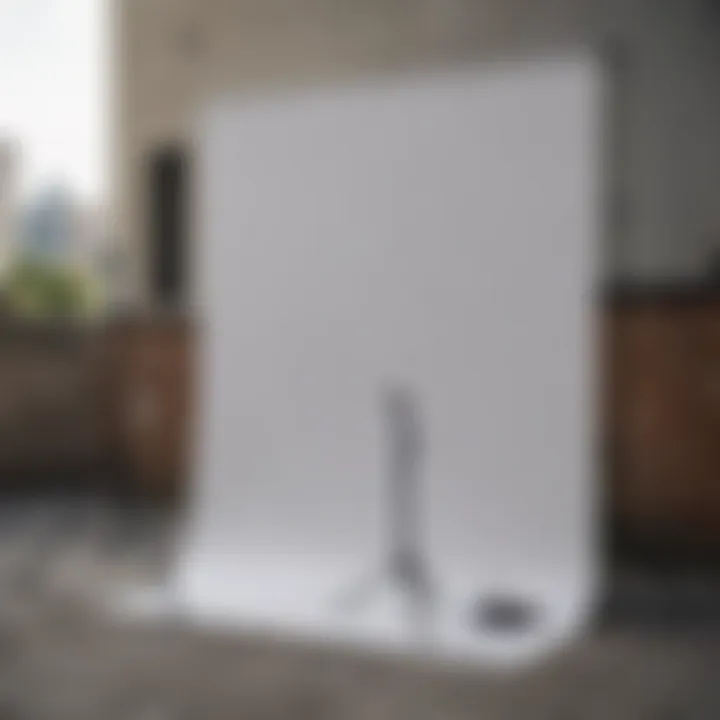 Portability and Flexibility of Backdrop Stands A portable backdrop stand being set up outdoors