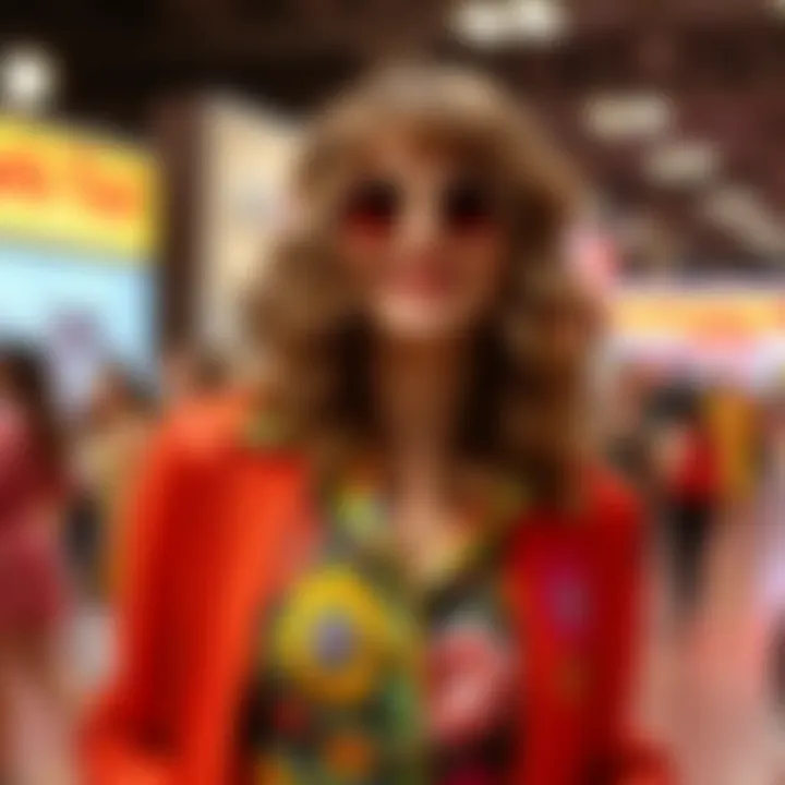 Fashion icon of the 1970s showcasing bold prints and colors