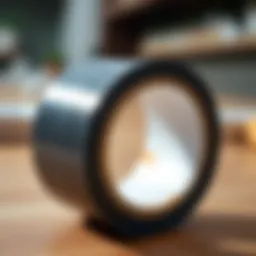 Close-up of waterproof sealant tape showcasing its adhesive properties