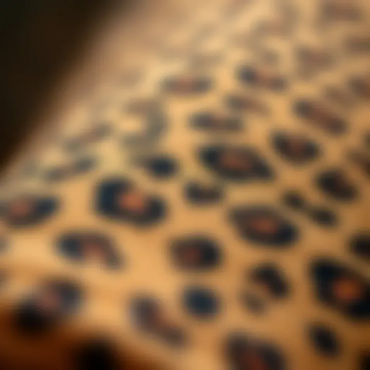 Close-up of leopard print fabric texture