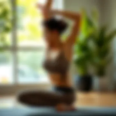 Woman performing yoga in leopard leggings