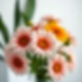 A beautifully arranged bouquet of faux daisies showcasing their realistic appearance