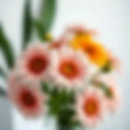 A beautifully arranged bouquet of faux daisies showcasing their realistic appearance