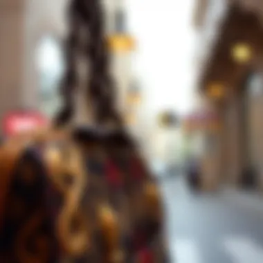 Close-up view highlighting the intricate craftsmanship of the purse bag