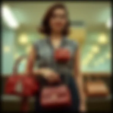 Historical evolution of purse bags represented visually through various styles