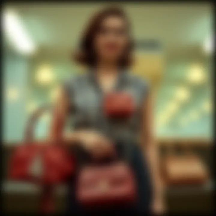 Historical evolution of purse bags represented visually through various styles