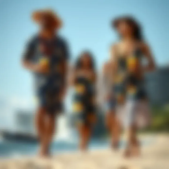 Diverse silhouettes representing Hawaiian culture