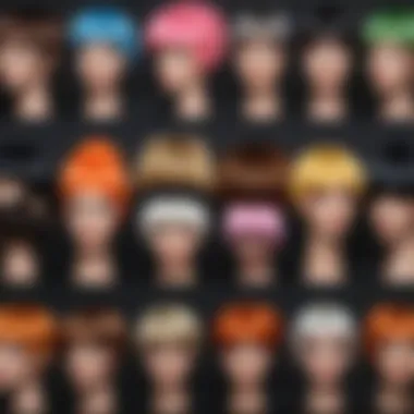 A vibrant display of stylish wig cap options that enhance overall look.