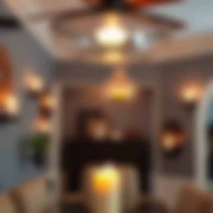 Stylish interior showcasing various wall sconces with candles
