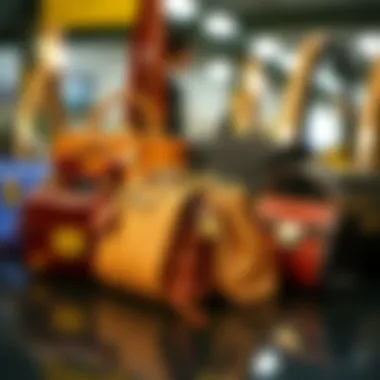 A collection of various kiss lock purses representing diverse styles.