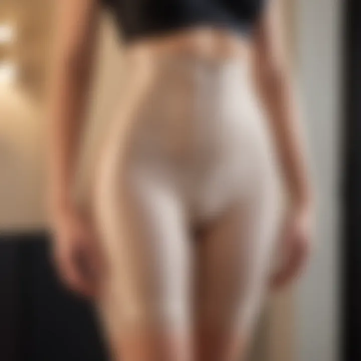 Elegant mid-thigh shapewear displayed on a mannequin showcasing its sleek design