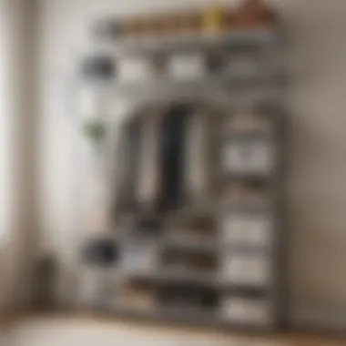 Efficient Use of Space with Compact Organizers Compact closet organizer with shelves and bins