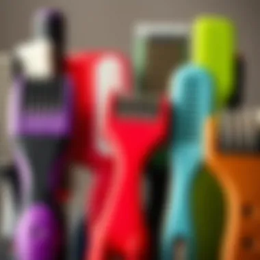 Diverse Designs of Pet Hair Removal Combs A close-up of various pet hair removal combs showcasing their unique designs and materials.