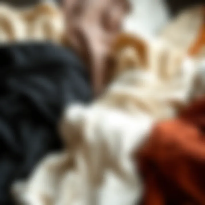 Diverse Materials for Creative Swaddles An array of swaddle wraps in various materials laid out artistically