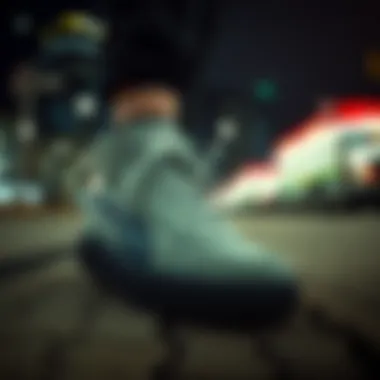 Puma thick sole shoes in an urban setting