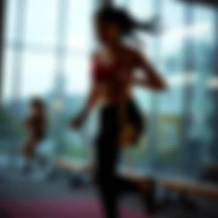 Dynamic display of a ropeless jump rope in action during a workout