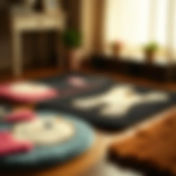 A selection of cute floor mats showcasing various designs