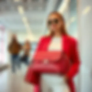 A vibrant social media post featuring the Forever Young Bag in a contemporary setting