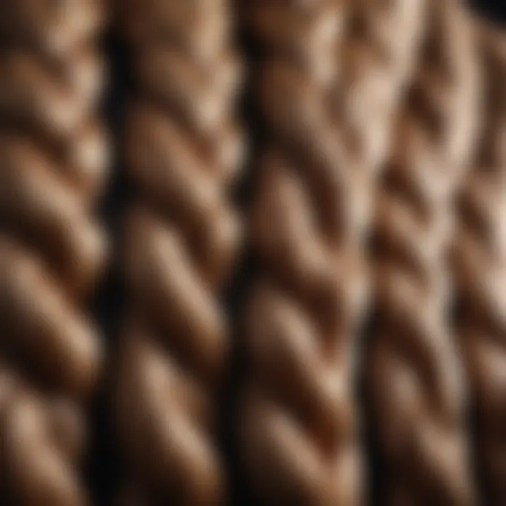 Close-up of a textured braid showcasing unique patterns