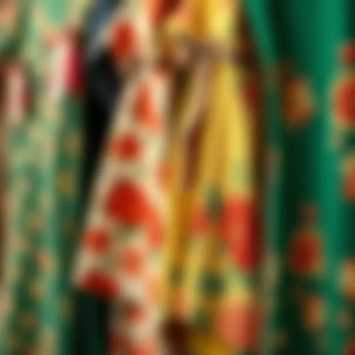 An array of sustainable fabrics used in making green cheongsam dresses