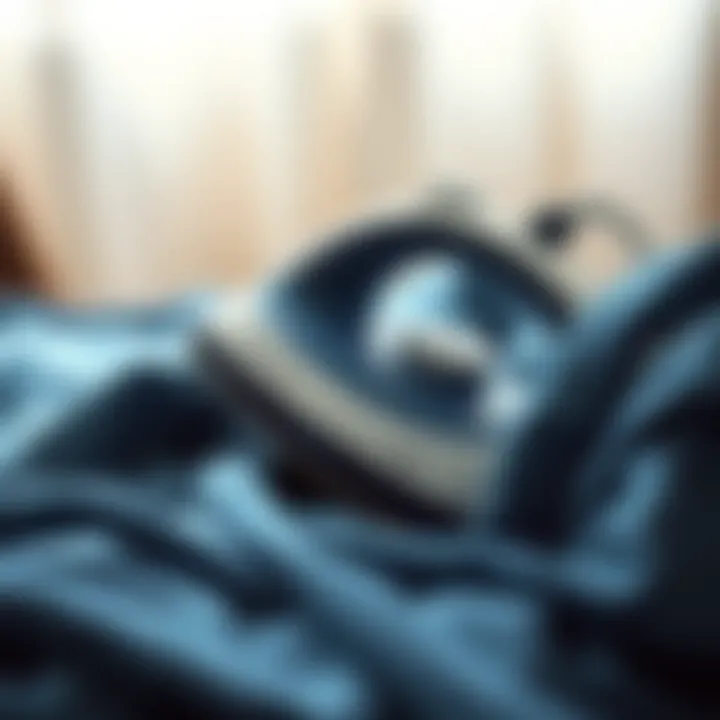 Teflon iron in use on delicate fabric